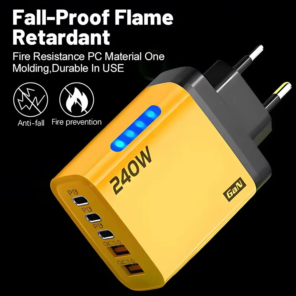 Revolutionize Your Charging Experience with the 5-Port USB C PD Quick Charge Adapter – Fast Charging for iPhone, Samsung, Xiaomi & More!