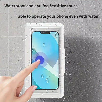 Waterproof Shower Phone Holder – Anti-Fog Touchscreen Bathroom Wall Mount Case