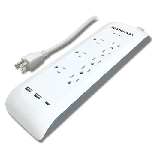 Emerson 11-in-1 Surge Protector and Charging Station - Ultimate Power Solution!