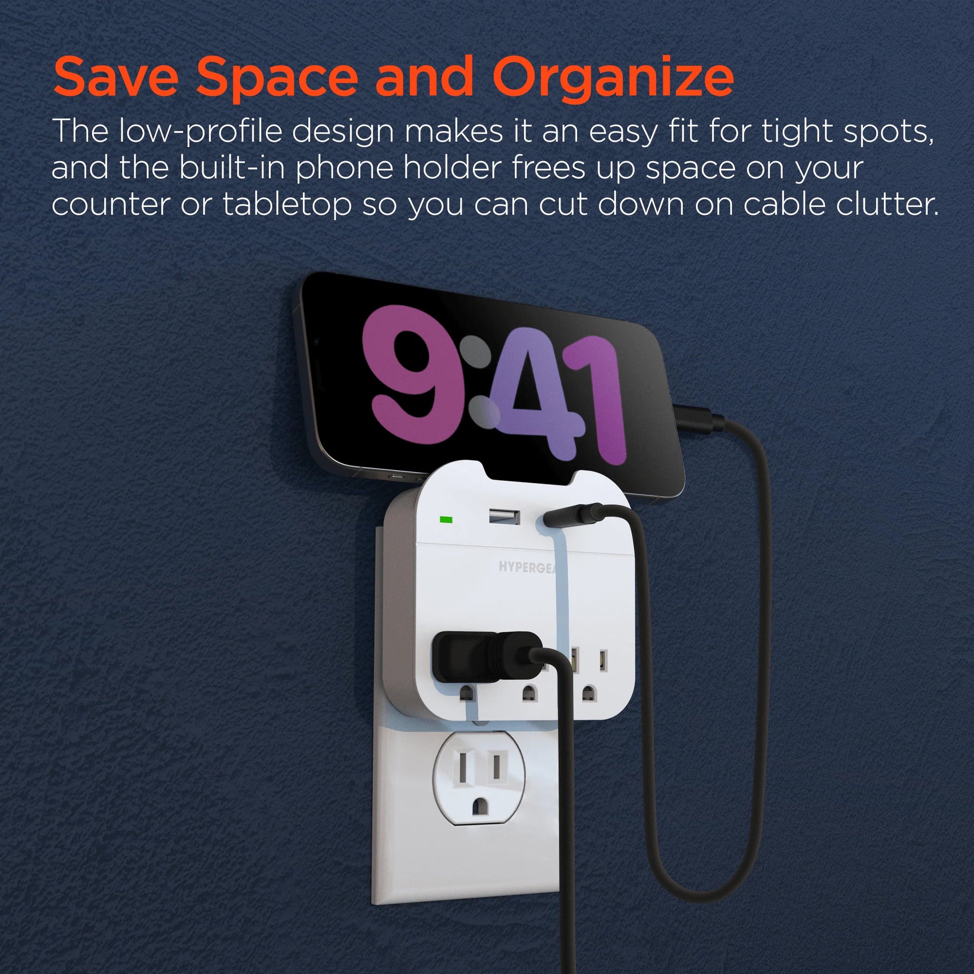 Hypergear Power Strip Wall Adapter with 3 Outlets - Ultimate Charging Solution