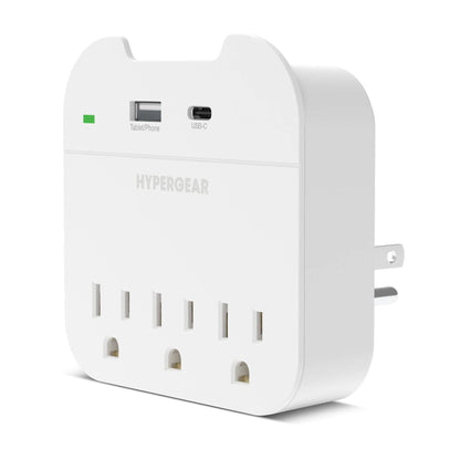 Hypergear Power Strip Wall Adapter with 3 Outlets - Ultimate Charging Solution