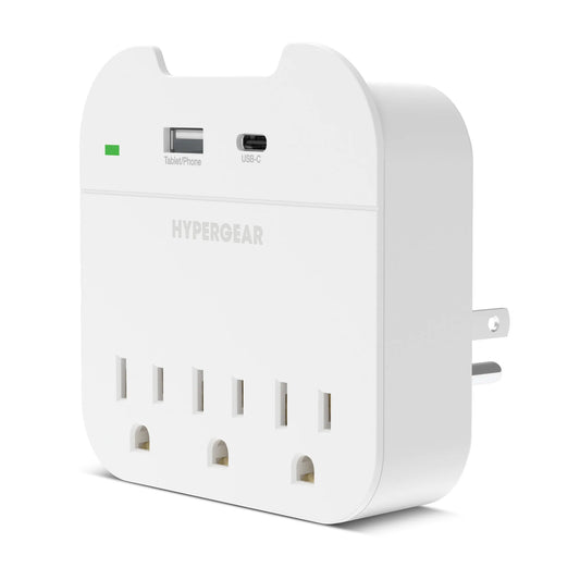 Hypergear Power Strip Wall Adapter with 3 Outlets - Ultimate Charging Solution