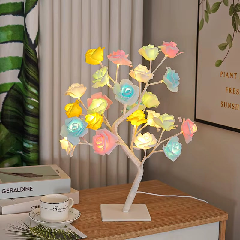 Enchanting 36/108 LED Rose String Table Lamp - USB Powered Night Light for Parties, Camping, & Home Decor