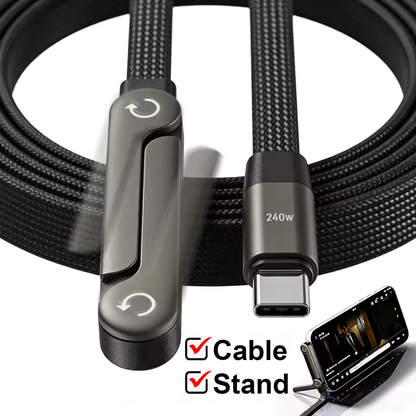 40W USB-C Fast Charging Cable with 360° Rotating Stand – The Ultimate Smart Charging Solution for Your Devices