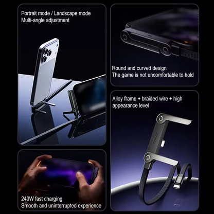 40W USB-C Fast Charging Cable with 360° Rotating Stand – The Ultimate Smart Charging Solution for Your Devices