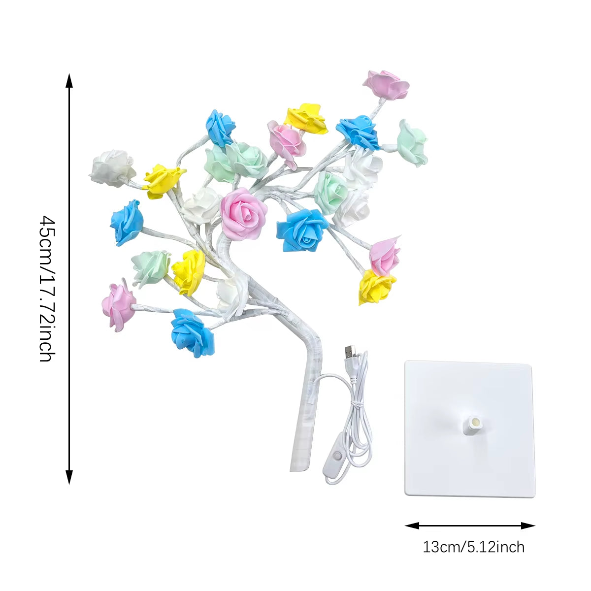Enchanting 36/108 LED Rose String Table Lamp - USB Powered Night Light for Parties, Camping, & Home Decor