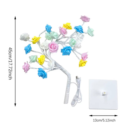 Enchanting 36/108 LED Rose String Table Lamp - USB Powered Night Light for Parties, Camping, & Home Decor