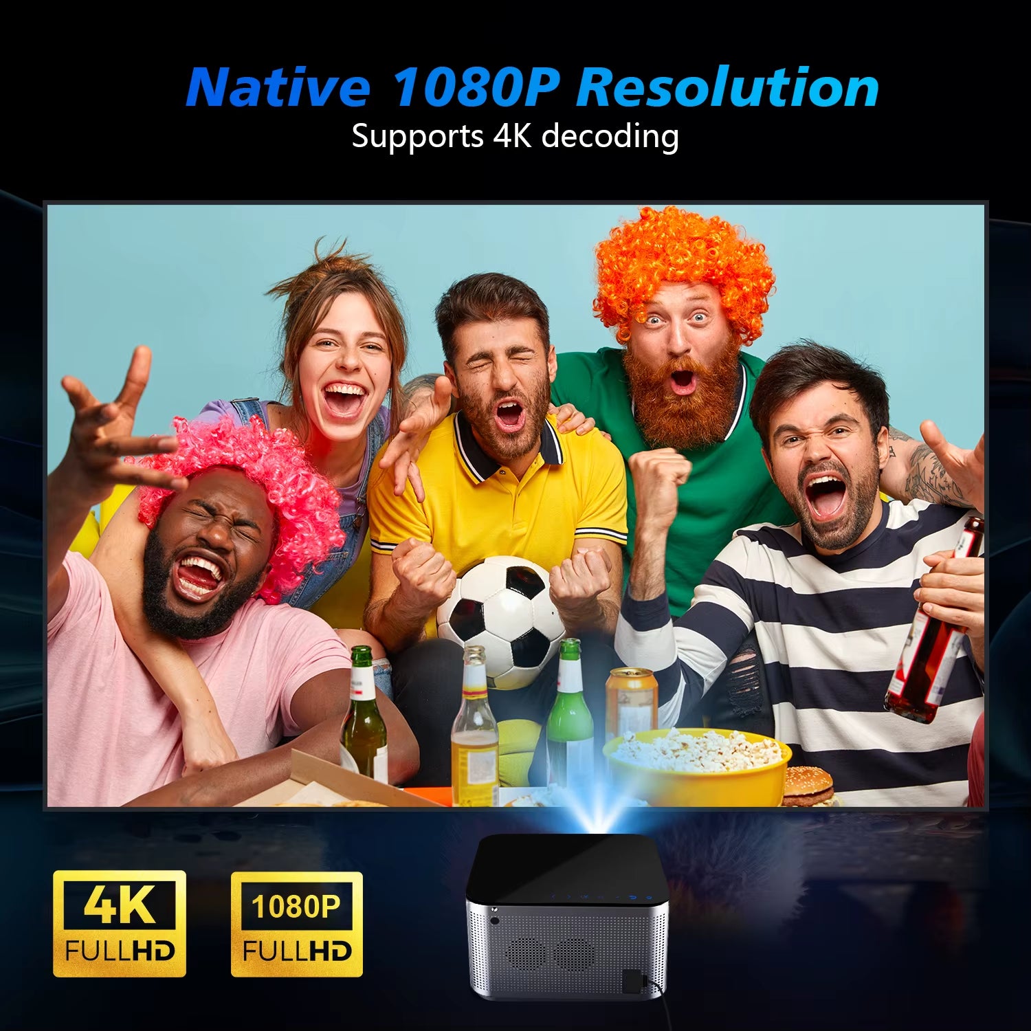 Experience Home Cinema Like Never Before: Android 11 4K Smart Projector with 580ANSI Brightness, Full HD 1920x1080P, Wifi6, BT5.0, and Voice Control
