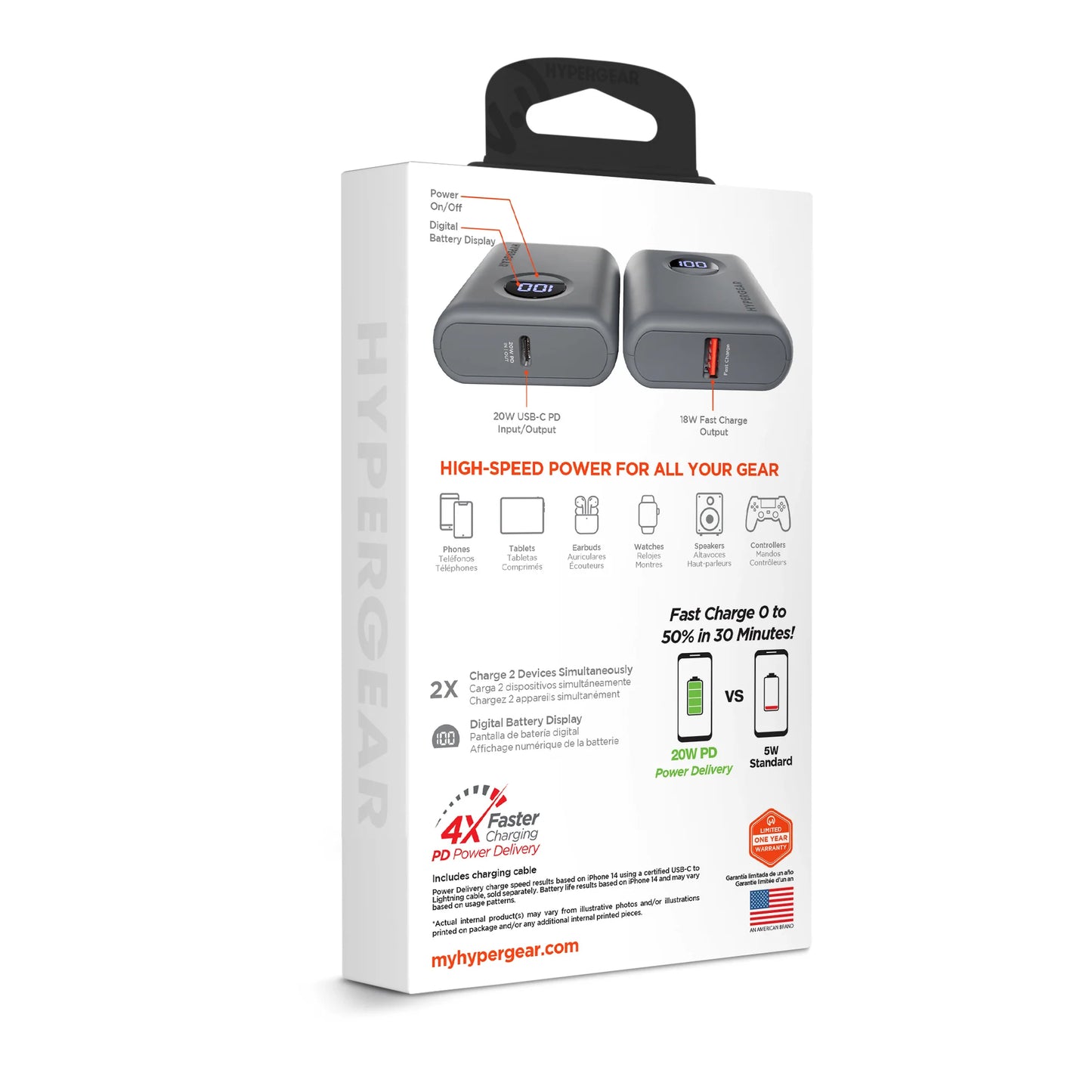 Hypergear Powerpack PRO 10000mAh 20W Fast Charging Power Bank