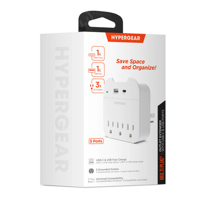 Hypergear Power Strip Wall Adapter with 3 Outlets - Ultimate Charging Solution