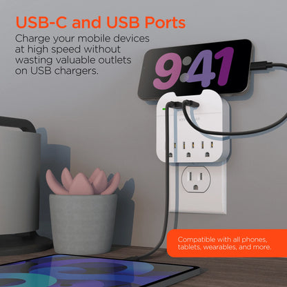 Hypergear Power Strip Wall Adapter with 3 Outlets - Ultimate Charging Solution